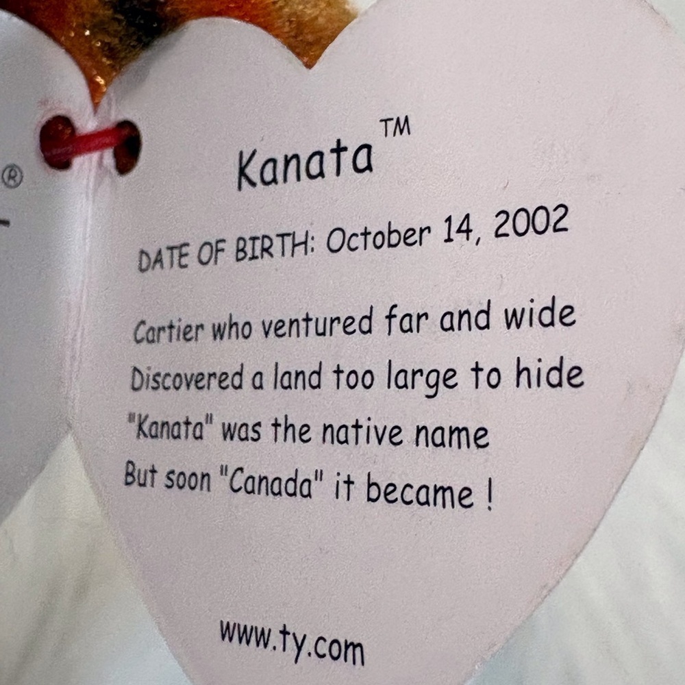 TY(58)Kanata Beanie Baby Orange Tie-Dye Star Bear Plush - Picture 6 of 6